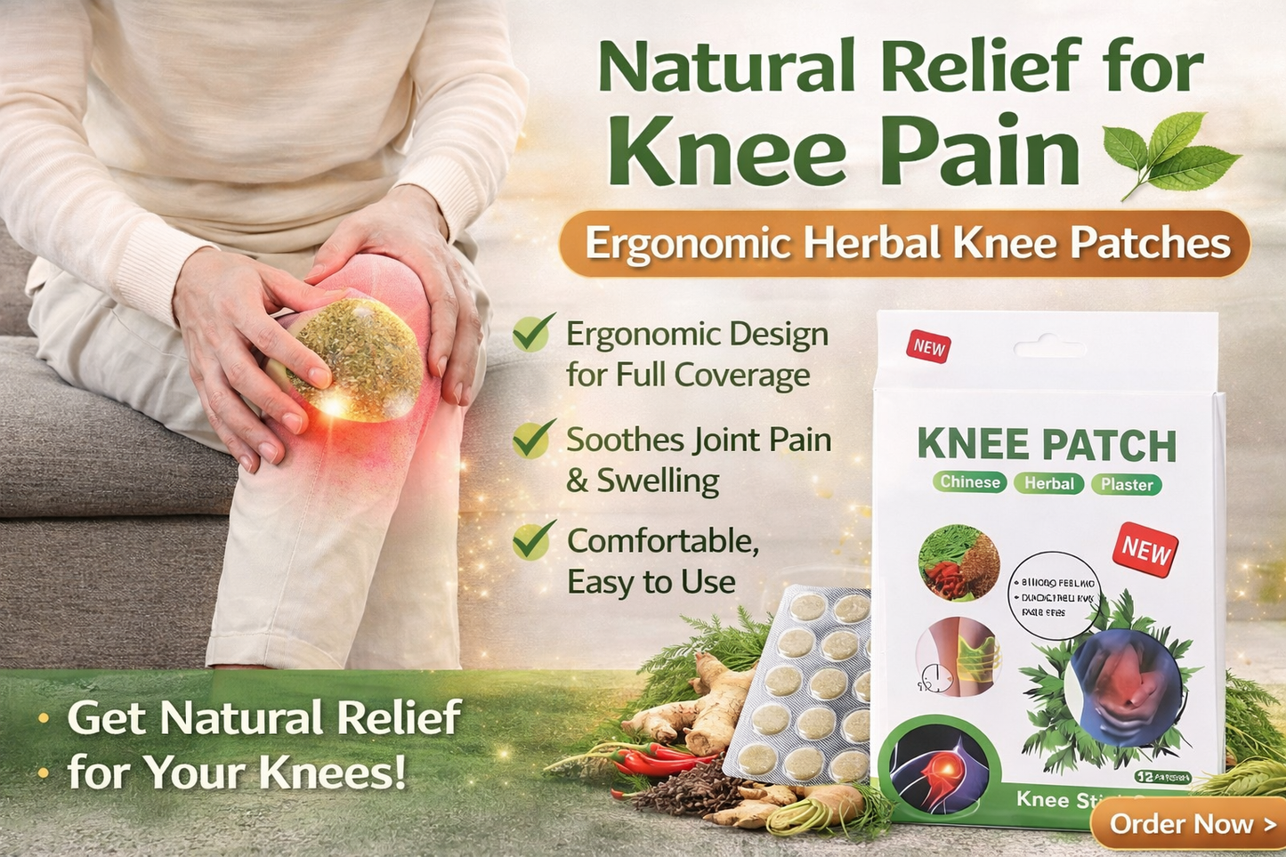 Herbal Knee Patch Extract Joint Ache Pain