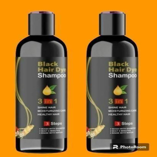 Unisex Instant Black Herbal Hair Dye Shampoo for 3 in 1 (100ml) Pack Of 2