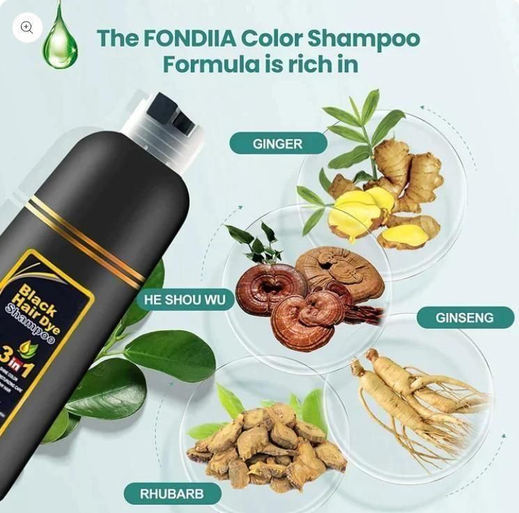 Unisex Instant Black Herbal Hair Dye Shampoo for 3 in 1 (100ml) Pack Of 2