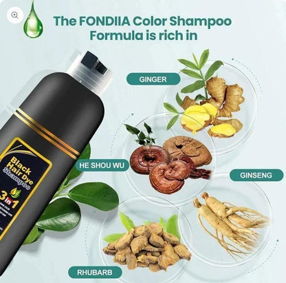 Unisex Instant Black Herbal Hair Dye Shampoo for 3 in 1 (100ml) Pack Of 2