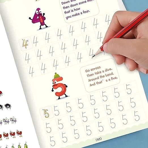 Magic Practice Copybook (4 BOOKS,1 PEN,1 GRIP,10 REFILL)