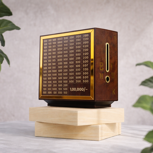 Smart Savings Challenge Piggy Bank | Wooden Money Box For Daily Saving Goals