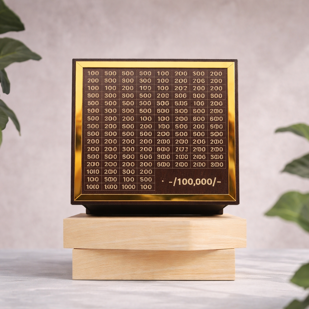 Smart Savings Challenge Piggy Bank | Wooden Money Box For Daily Saving Goals